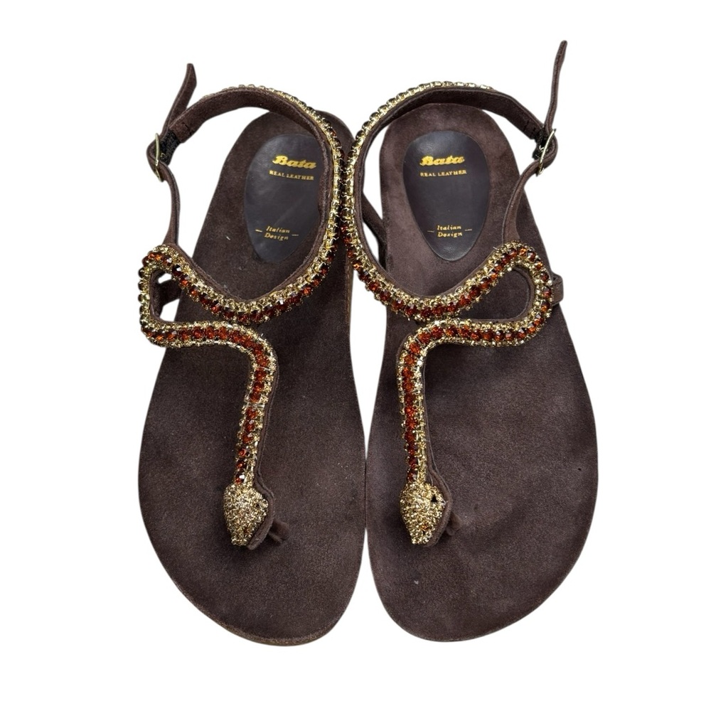 Bata Snake Thong Sandals Italian Made Size 39 - Picture 10 of 16